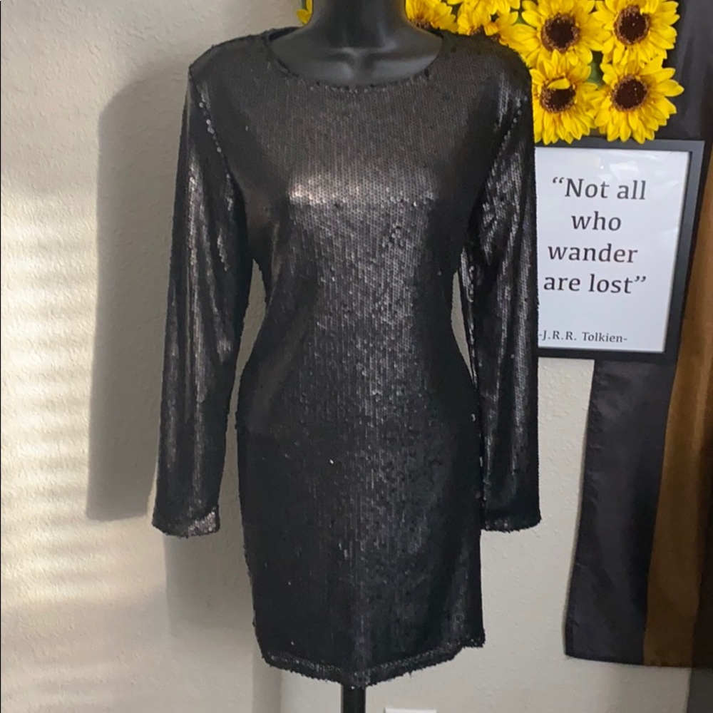 Black Sequin NYE Dress